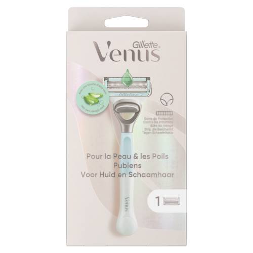 Set aparat de ras pentru zona intima + Rezerva Venus Satin Care, 1 bucata, Gillette