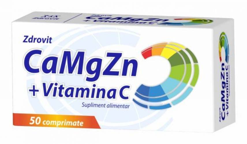 Calciu, Magneziu, Zinc si Vitamina C, 50cpr - Zdrovit