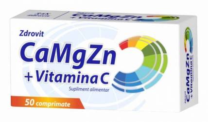 Calciu, Magneziu, Zinc si Vitamina C, 50cpr - Zdrovit
