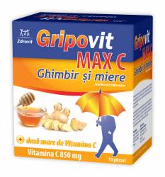 GRIPOVIT MAX C GHIMBIR MIERE 10pl, Zdrovit