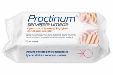 PROCTINUM SERVETELE HIPOALERGENICE IGIENA ANO-RECTALA 72buc, Zdrovit