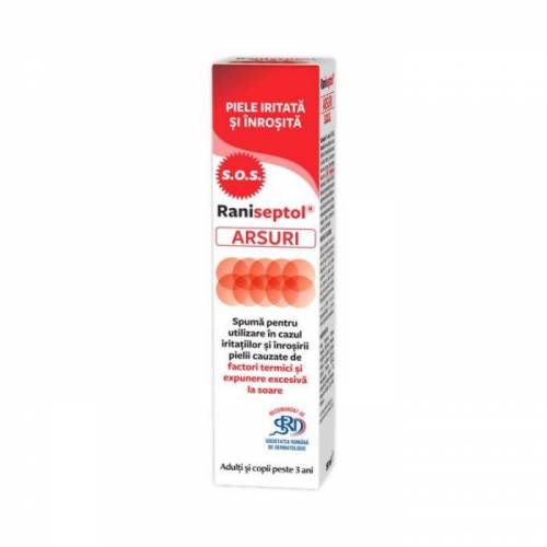Raniseptol spuma pentru arsuri, SOS 20% panthenol, 150 ml, Zdrovit