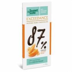 Ciocolata neagra 87% cu portocale, 90g - SLY NUTRITIA