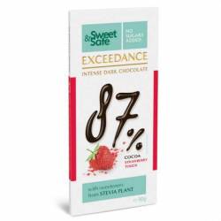 Ciocolata neagra 87% cu capsuni, 90g - SLY NUTRITIA