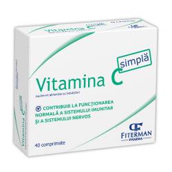 Vitamina C Simpla, 180 Mg, 40 Comprimate  - FITERMAN PHARMA
