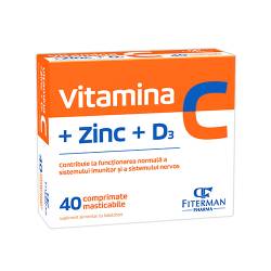 Vitamina C + Zinc + D3, 40 Comprimate  - FITERMAN PHARMA