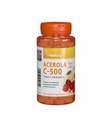 Vitamina C, 500mg, cu acerola cu gust de zmeura, 40cpr - Vitaking