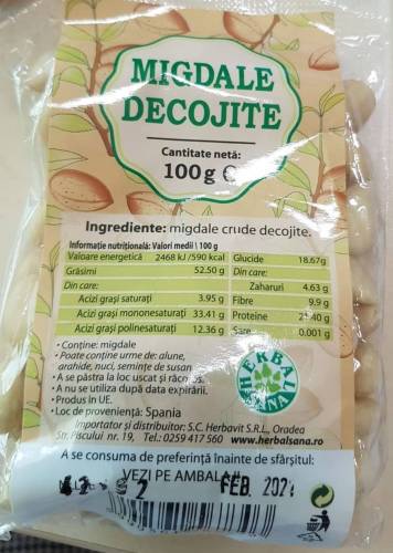 Migdale decojite 100g, Herbavit