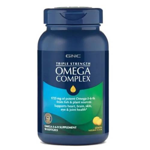 GNC Omega Complex Triple Strength – Ulei de Peste Omega 3, 6, 9 – 90 Capsule