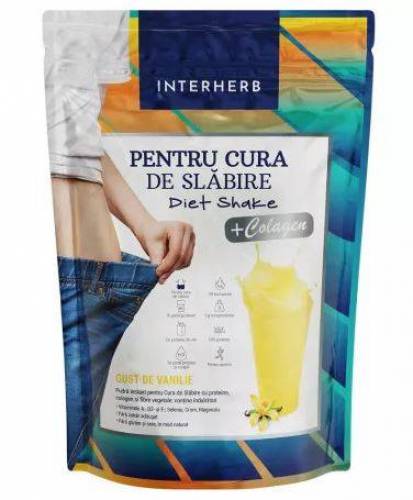 DIET SHAKE CU COLAGEN AROMA VANILIE PULBERE 528G - INTERHERB