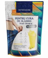 DIET SHAKE CU COLAGEN AROMA VANILIE PULBERE 528G - INTERHERB
