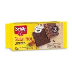 Napolitane invelite in ciocolata neagra, Quadritos, fara gluten, 40g - Dr. Schar