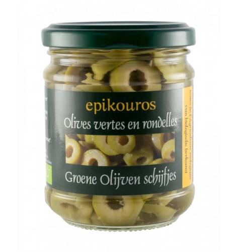Masline verzi rondele, eco-bio, 190 g, Epikouros