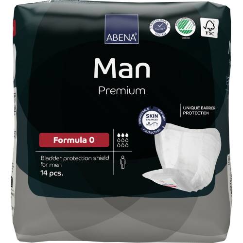 Absorbante masculine Premium Man Formula 0 cu absorbtie 300ml, 14 bucati, Abena