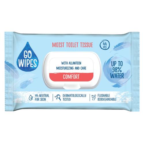 Hartie igienica umeda Comfort, 44 bucati, Go Wipes
