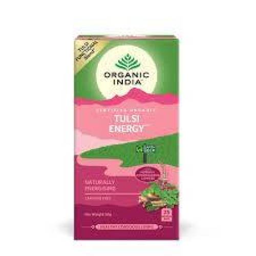 Ceai Tulsi Energy, Amestec Adaptogen Energizant Natural, eco-bio, 25 plicuri, Organic India