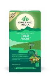 Ceai Tulsi Focus, Amestec Concentrare si Sprijin Cognitiv, eco-bio, 25 plicuri, Organic India