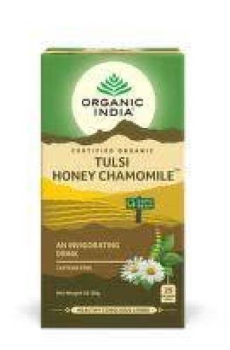 Ceai Tulsi Miere Musetel, Amestec Adaptogen Revigorant, eco-bio, 25 plicuri, Organic India