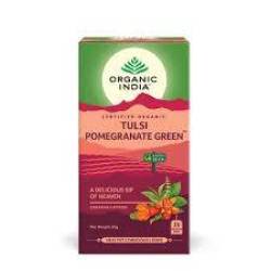 Ceai Tulsi Rodie Ceai Verde, O Gura Divina de Savoare, eco-bio, 25 plicuri, Organic India