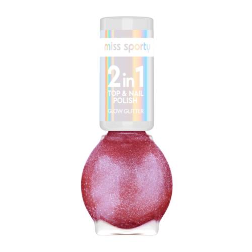 Lac de unghii Glow Glitter 090 Pink, 7ml, Miss Sporty