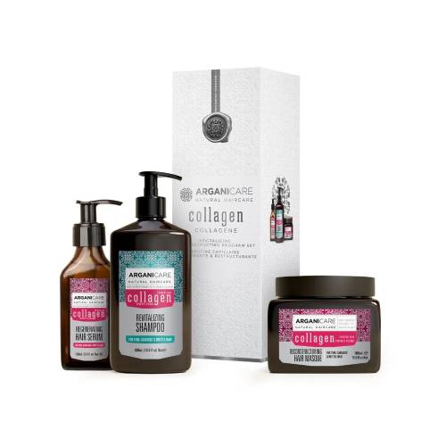 Set trio cu Colagen pentru revitalizarea si restructurarea parului, Arganicare