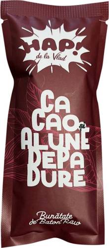 Baton cu cacao si alune de padure, raw vegan, 45g -HAP! de la Vlad