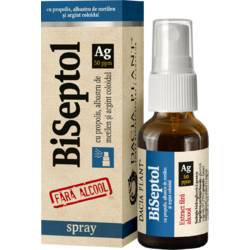 BiSeptol cu propolis, albastru de metilen si argint coloidal, fara alcool, 20ml, Dacia Plant