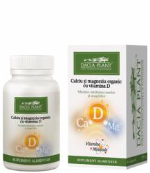 Calciu si Magneziu Organic cu Vit D 60cps - Dacia Plant