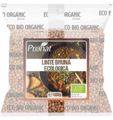 Linte bruna, eco-bio, 400 g, Pronat