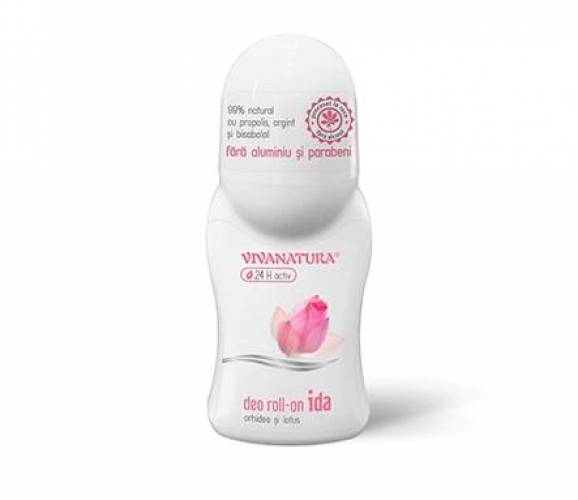 Deodorant natural roll-on IDA - Orhidee si Lotus 50ml - Vivanatura