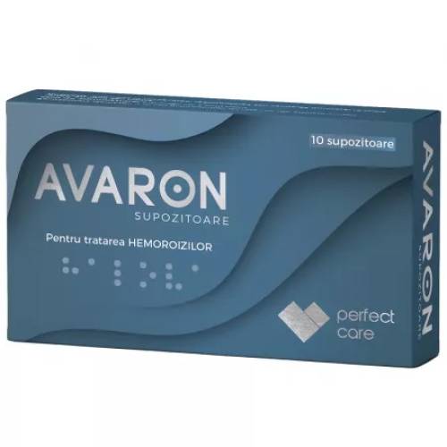 Supozitoare hemoroizi Avaron, 10 bucati, Perfect Care