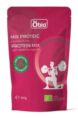 Mix proteic cu zmeura, eco-bio, 300 g, Obio