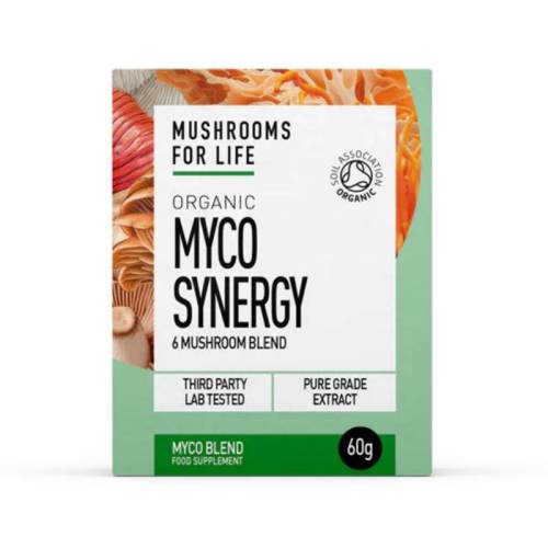 Organic Myco Synergy 6 ciuperci Pure Grade Extracts Powder, 1000 mg, 60 g, MushroomsForLife