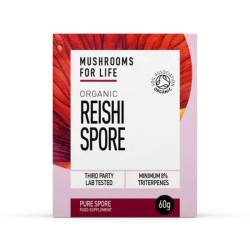 Organic Reishi Spore Powder, 1000 mg, 60 grame, MushroomsForLife