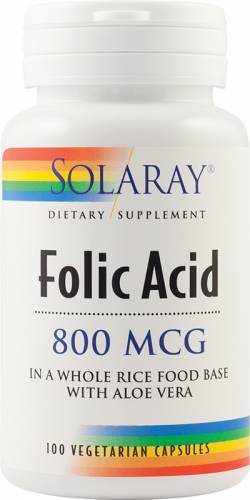 Folic Acid 800mcg 100tb - Solaray - Secom