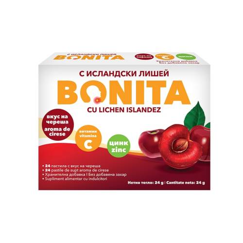 Pastile de Supt cu Aroma de Cirese – Bonita, 24 Bucati