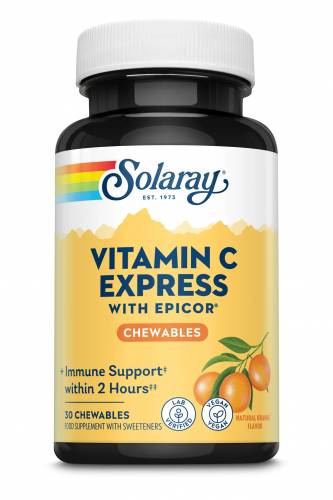 VITAMINA C EXPRESS, WITH EPICOR, 30 comprimate masticabile, Solaray - SECOM