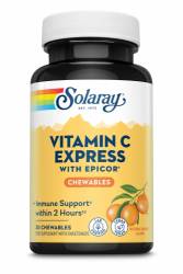 VITAMINA C EXPRESS, WITH EPICOR, 30 comprimate masticabile, Solaray - SECOM