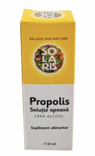 Solutie apoasa de popolis fara alcool, 20ml - Solaris