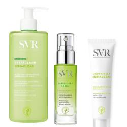 Pachet SVR Sebiaclear – Crema curatare + Serum corector + Crema SPF50