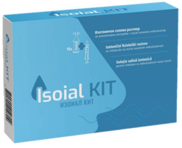 Kit solutie salina pentru nas infundat + nebulizator nazal Isoial, 15 flacoane x 5 ml, NaturPharma