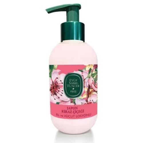 Lotiune de maini si de corp cu ulei de masline si flori de cires Japanese Cherry Blossom, 280ml, Eyup Sabri Tuncer
