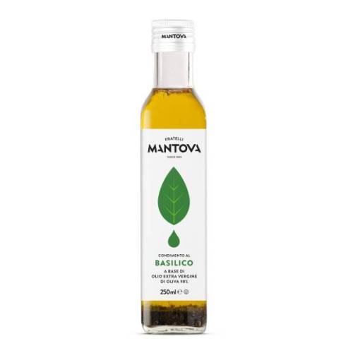 Ulei de masline extravirgin aromat cu frunze de BUSUIOC în interior, 250 ml, MANTOVA