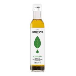Ulei de masline extravirgin aromat cu frunze de BUSUIOC în interior, 250 ml, MANTOVA