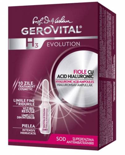 Fiole cu acid hialuronic, 10buc - Gerovital H3 Evolution