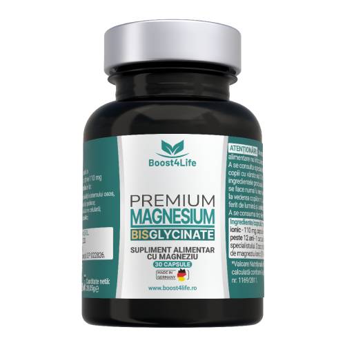 Magneziu Bisglicinat Premium, 815 mg, 30 capsule vegane, Boost4Life