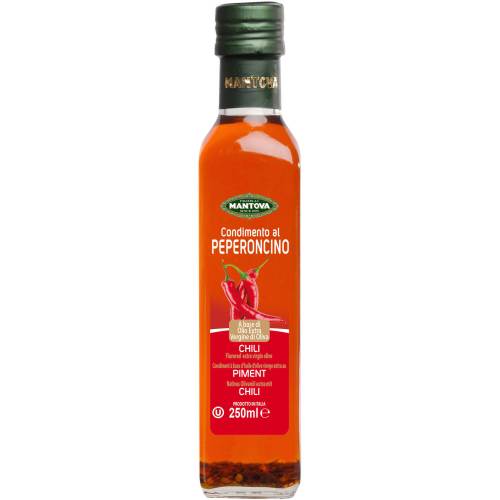 ULEI DE MASLINE EXTRAVIRGIN cu bucati de ARDEI IUTE - Peperoncino 250 ml, Mantova