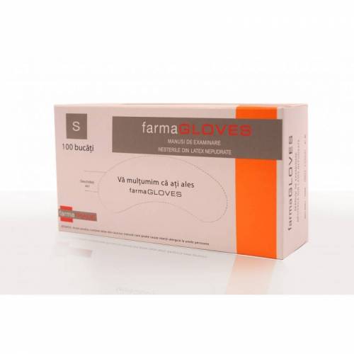 Manusi de unica folosinta, din latex, nepudrate 100 bucati, FarmaGloves