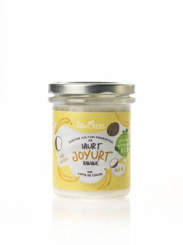 Iaurt din lapte de cocos cu banane - Joyurt, 150g, Rawckers