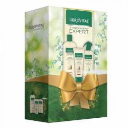 Set cadou sampon regenerant 250ml, masca regeneranta, 150ml si ser termoprotector 150ml - Gerovital Tratament Expert